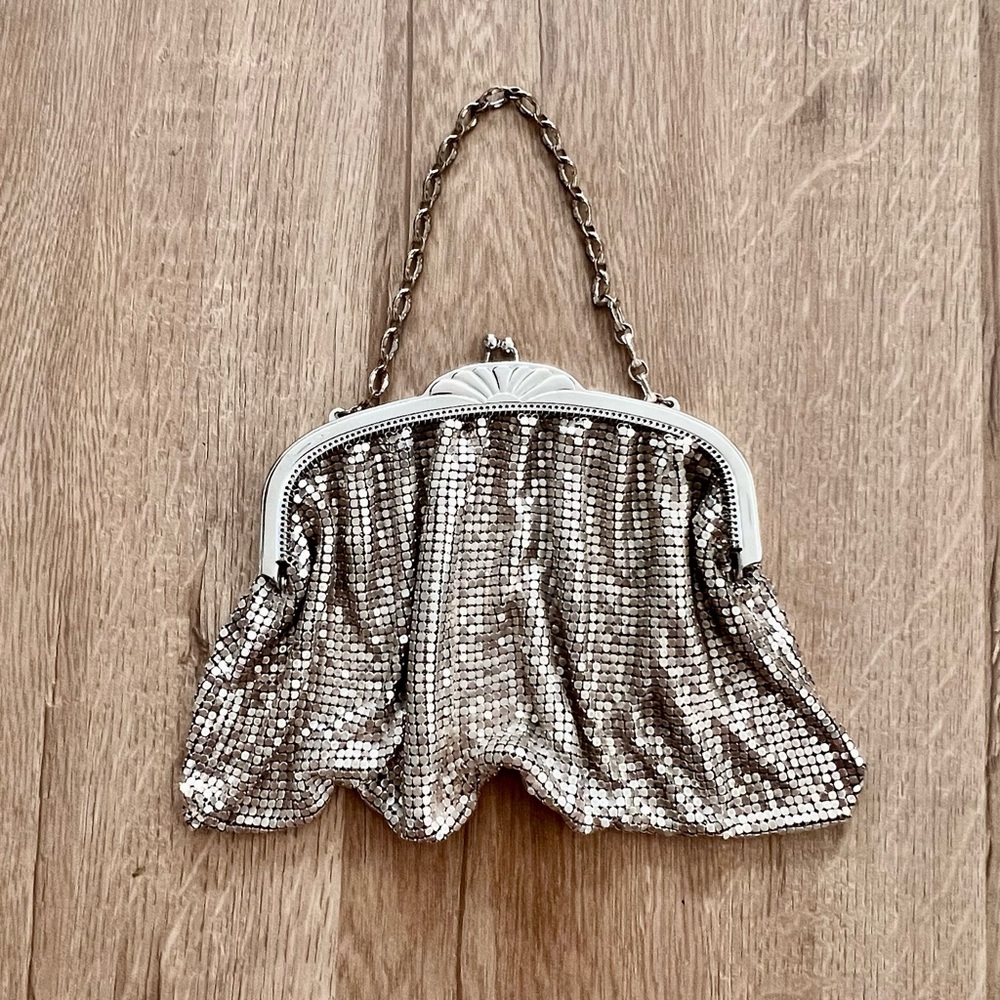Vintage Whiting & Davis Silver Mesh Bag Purse Clutch‎ Made in USA 2973